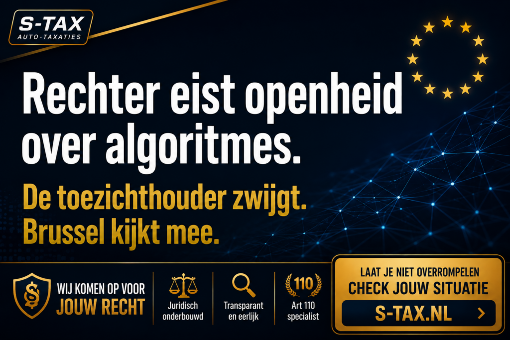 Rechter eist openheid over algoritmes, de toezichthouder zwijgt en Brussel kijkt mee. S-TAX komt op voor jouw recht, artikel 110 VWEU specialist.