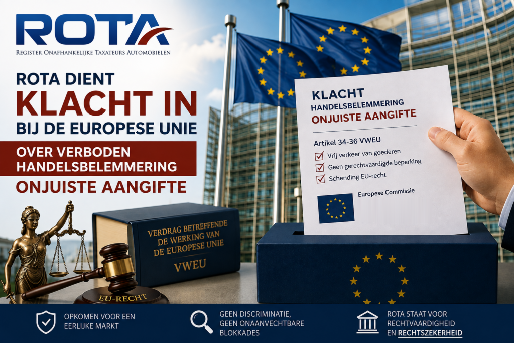 ROTA dient klacht in bij de Europese Commissie over de onjuiste-aangifte-blokkade bij bpm-import
