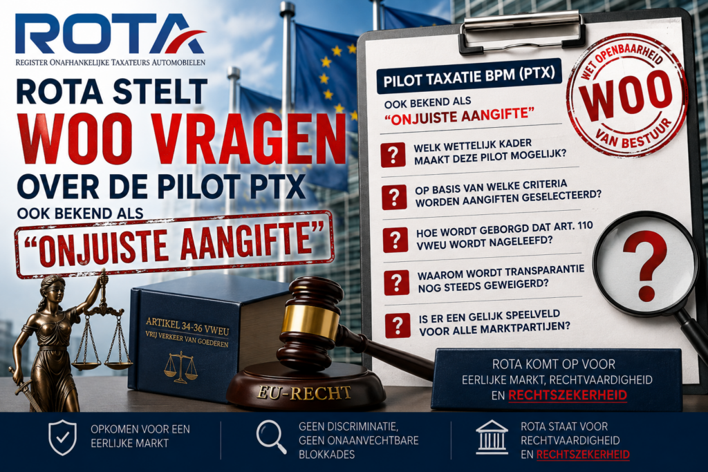 ROTA stelt Woo-vragen over de Pilot Taxatie BPM, ook bekend als onjuiste aangifte